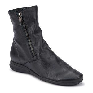 $440 MEPHISTO Nessia Bootie BLACK WEDGE LEATHER GENTLY SLOUCHY 10 US (TS5)